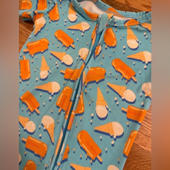 Little Bum Bums Dreamsicle Bamboo Zipper Short Sleeve Romper size 12-18 Months - Picture 2 of 5